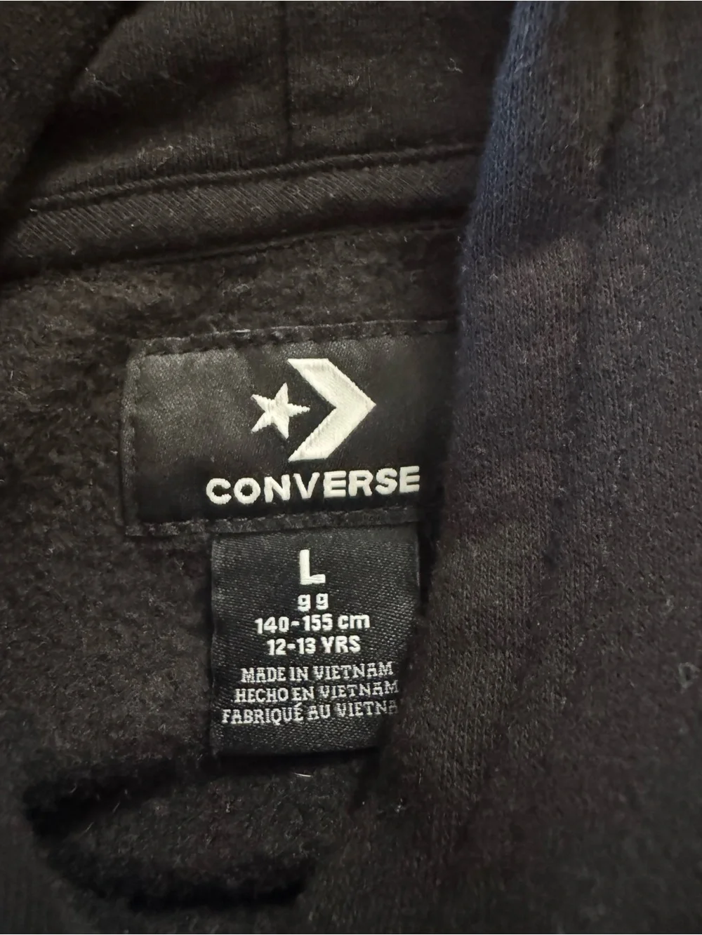 Converse Black Kids All Star Pullover Hoodie 12-13 Years
